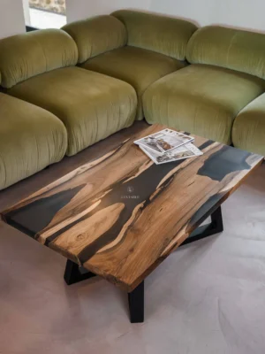 Smoke Gray Epoxy Coffee Table, table, tables, dining table, dining tables, custom table, custom dining table, oak table, oak dining table, wood table, wood dining table, live edge table, resin table, epoxy table, river table, kitchen table, office table, conference table, modern table, luxury table, farmhouse table, rustic table, handmade table, bespoke table, designer table, large table, statement table, furniture table, contemporary table, minimalist table, premium table