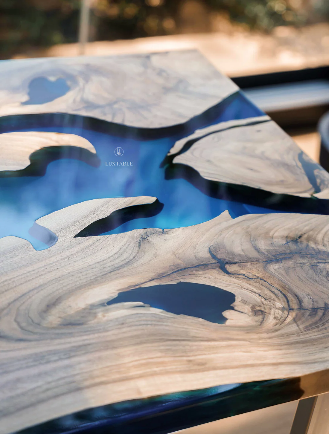 Custom Walnut Smoke Gray Epoxy River Table – Dante - Image 4