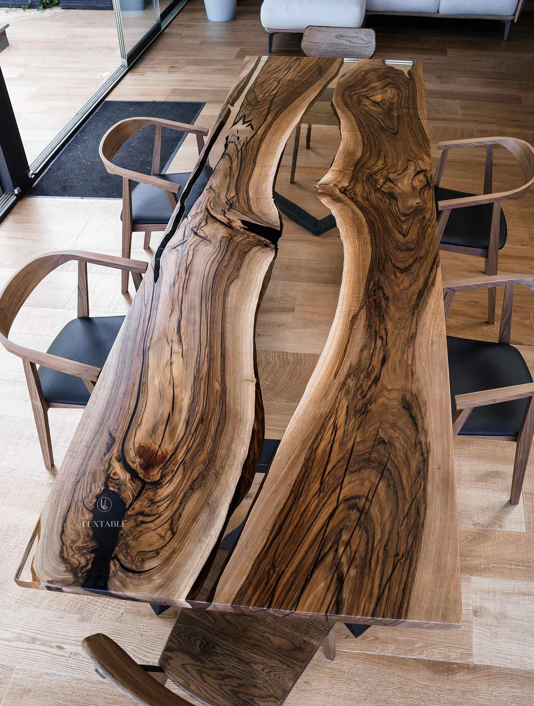 Luxury Walnut Resin Dining Table – Abisso - Image 3